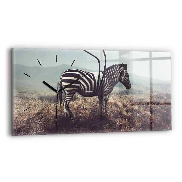 Négyszögletes üvegóra vízszintesen 60x30 Zebra - Absztrakció