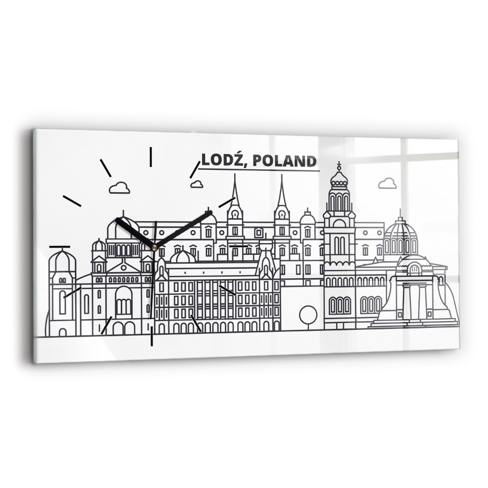 Üvegóra vízszintesen 60x30 Łódźi építészeti panoráma