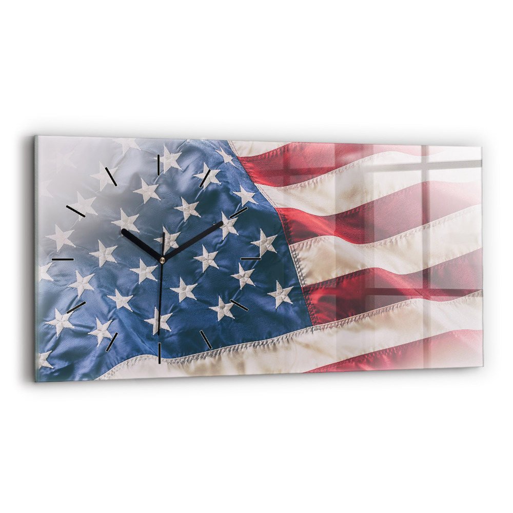Vízszintes üvegóra 60x30 Amerikai zászló