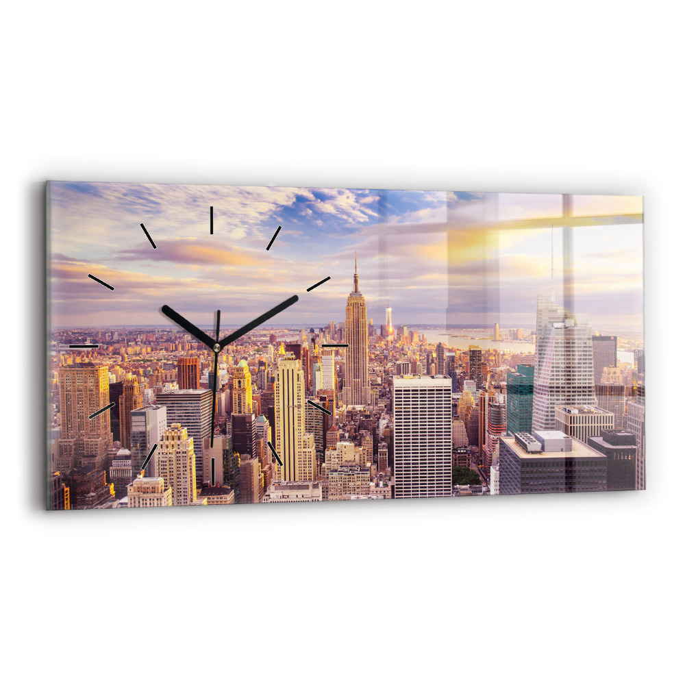 Vízszintes üvegóra 60x30 Naplemente New York