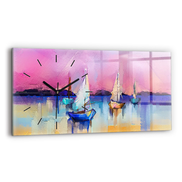 Vízszintes üvegóra 60x30 Tengeri táj