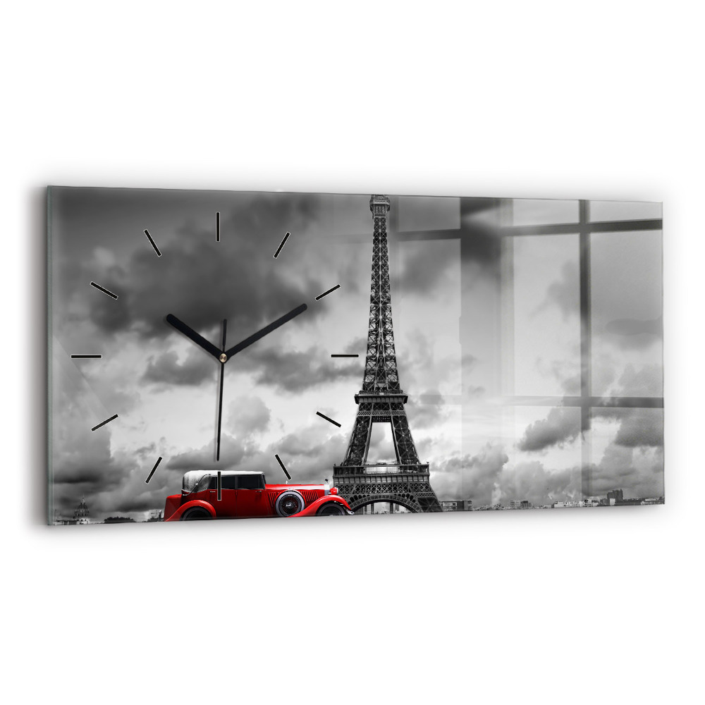 Négyszögletes üvegóra vízszintesen 60x30 Effel Tower Párizs
