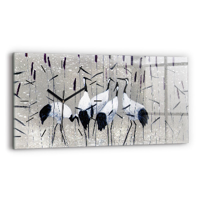 Négyszögletes üvegóra vízszintesen 60x30 Daruk a nádasban