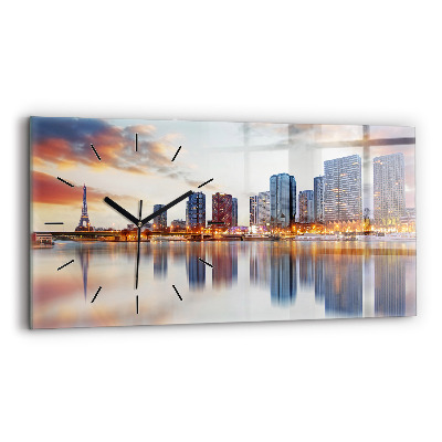 Vízszintes üvegóra 60x30 Panoráma az Eiffel-toronnyal