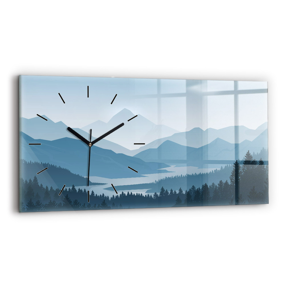 Vízszintes üvegóra 60x30 Hegyvidéki táj