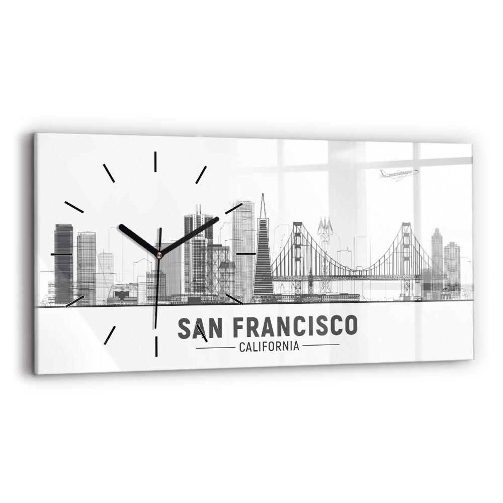 Vízszintes üvegóra 60x30 San Francisco látképe