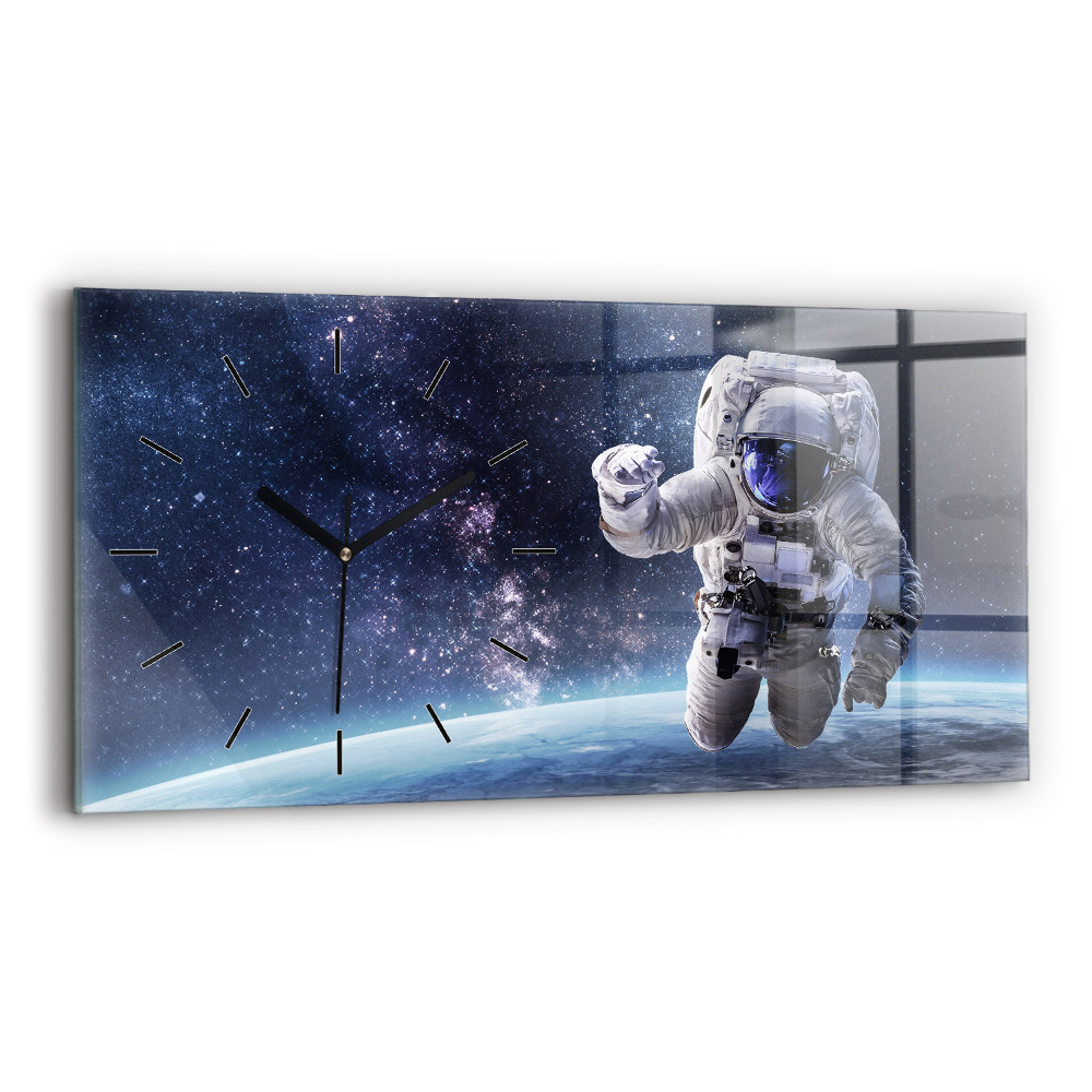 Vízszintes üvegóra 60x30 Asztronauta