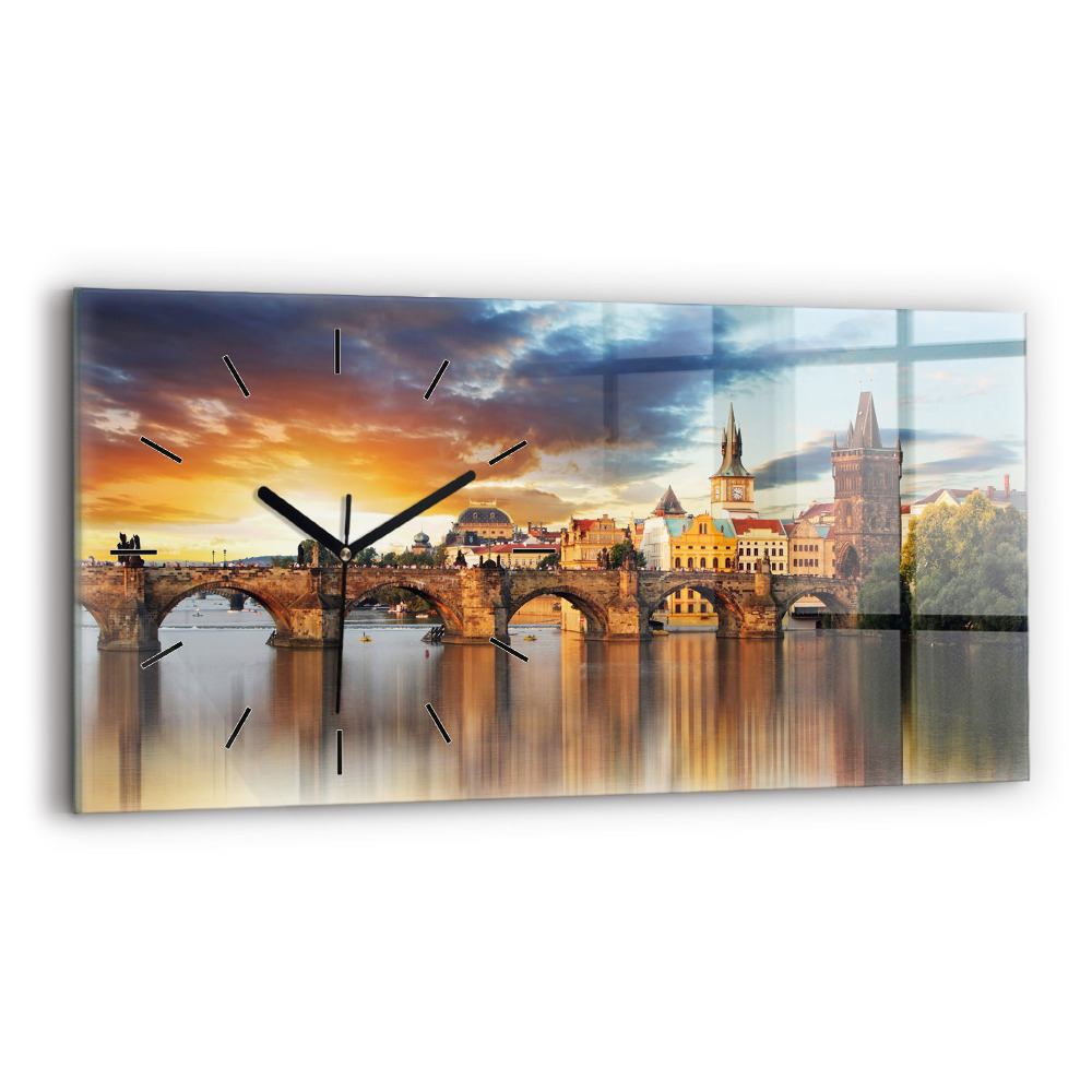 Négyszögletes üvegóra vízszintesen 60x30 Panoráma egy folyóra