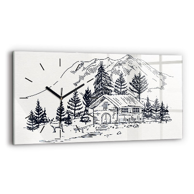 Vízszintes üvegóra 60x30 Rajzfilmváros