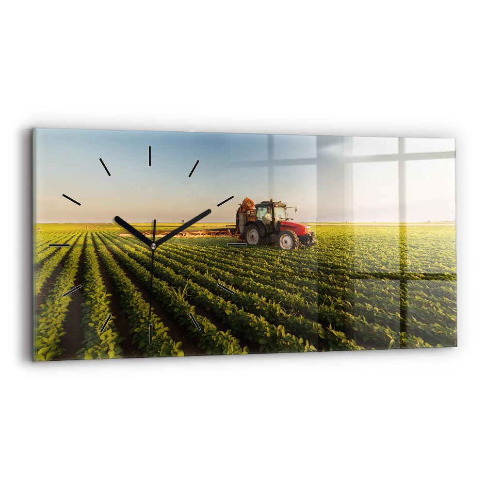 Négyszögletes üvegóra vízszintesen 60x30 Traktor permetez egy mezőn