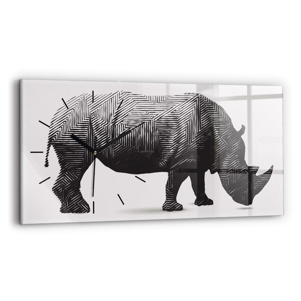 Üvegóra vízszintesen 60x30 Rhinoceros line art