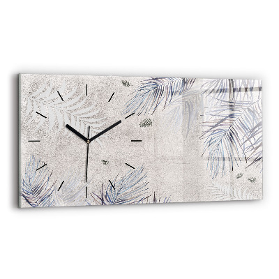 Négyszögletes üvegóra vízszintesen 60x30 Pálmalevél
