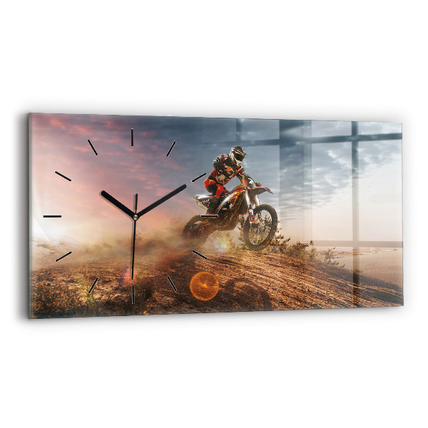Vízszintes üvegóra 60x30 Férfi motorkerékpáron