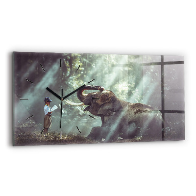 Vízszintes üvegóra 60x30 Könyvet olvasó fiú