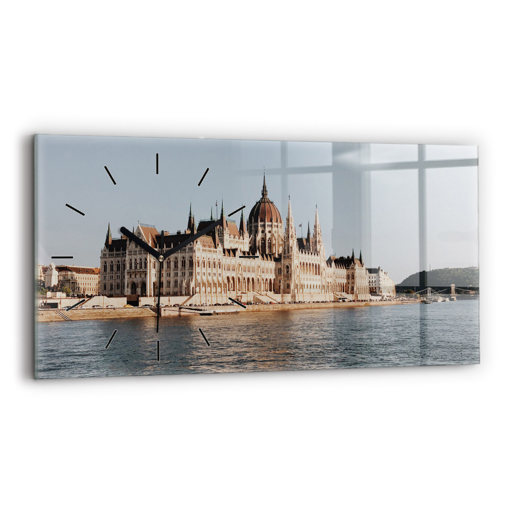 Négyszögletes üvegóra vízszintesen 60x30 Parlament Budapesten