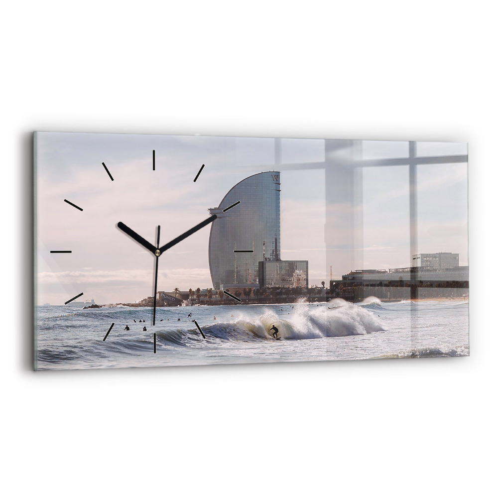 Vízszintes üvegóra 60x30 Barcelona szörfös