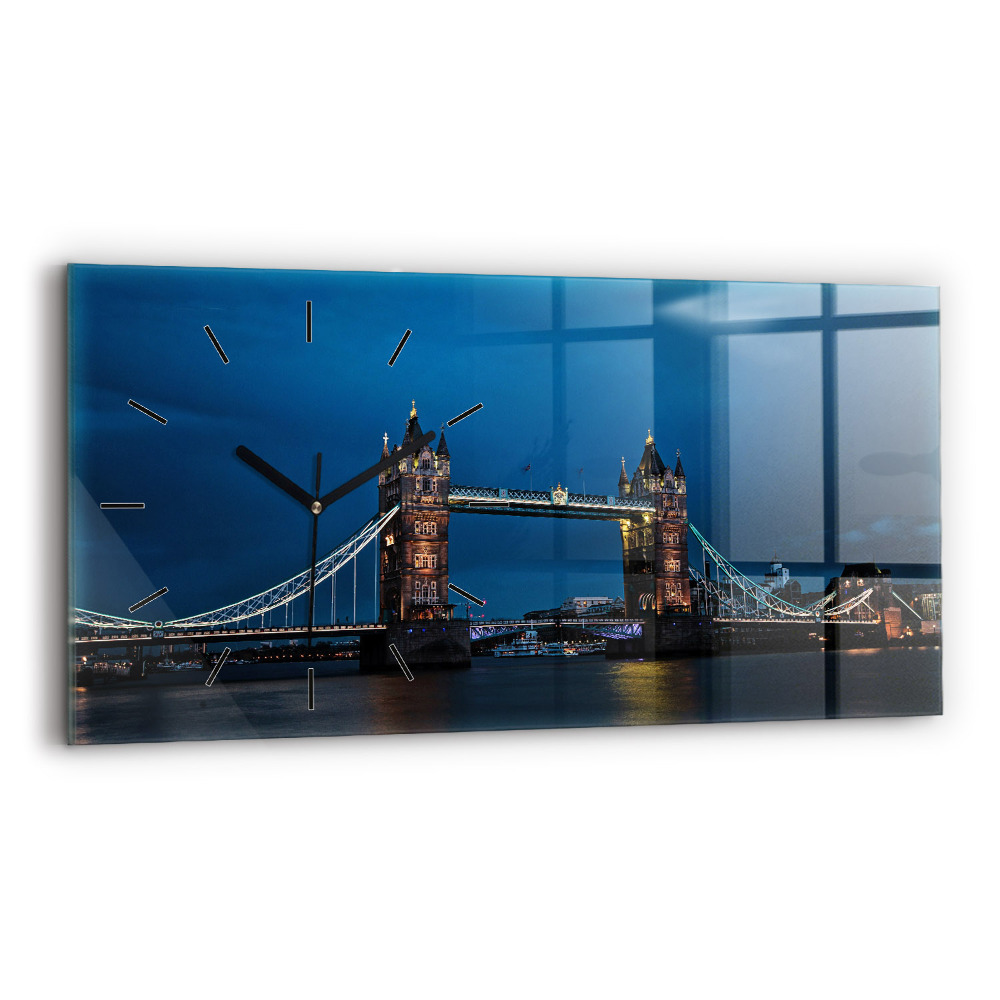 Vízszintes üvegóra 60x30 Tower Bridge London éjjel
