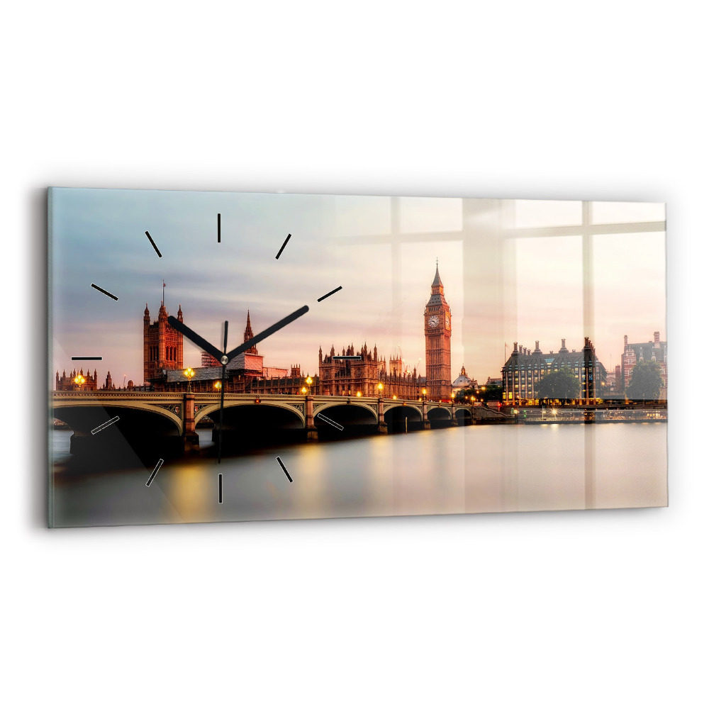 Vízszintes üvegóra 60x30 Big Ben London égboltja