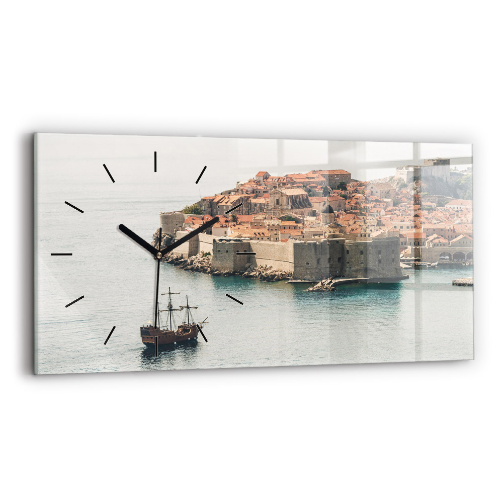 Üvegóra vízszintesen 60x30 Vitorlás hajó Dubrovnikban