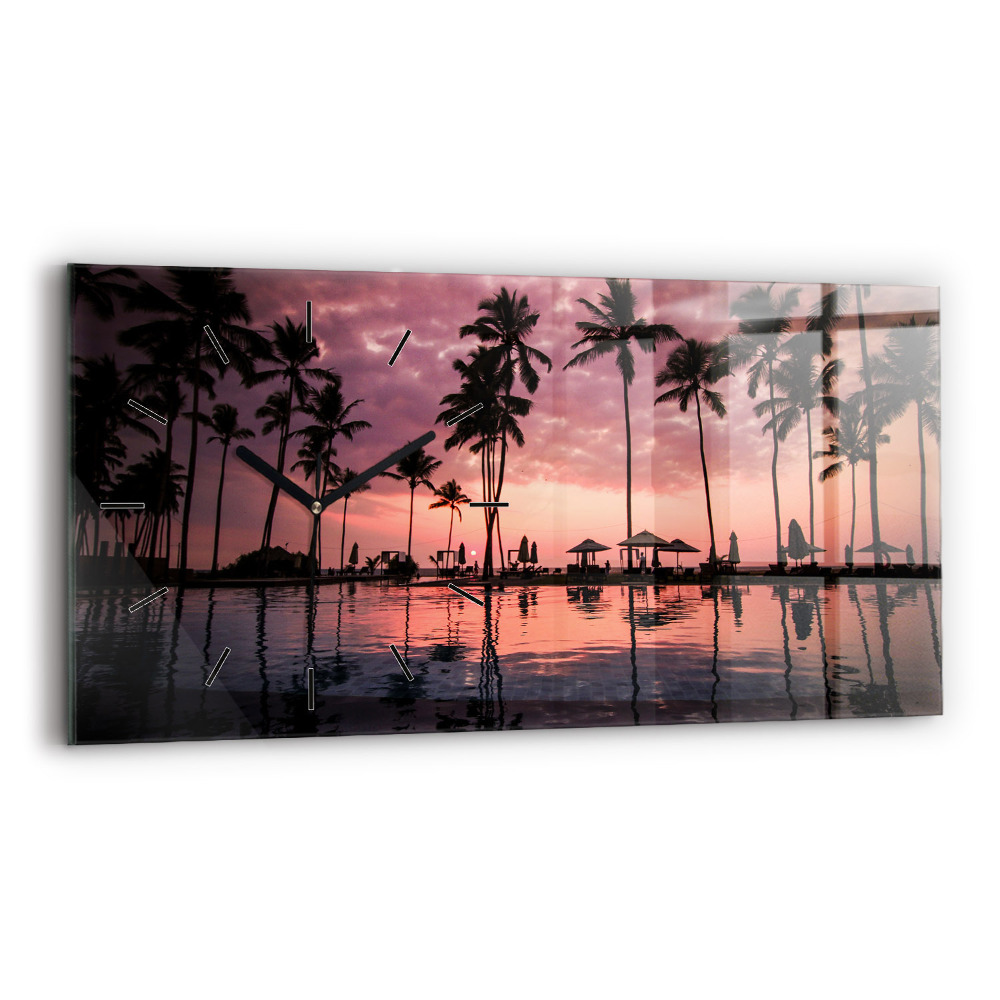 Vízszintes üvegóra 60x30 Pálmafák Hawaiin