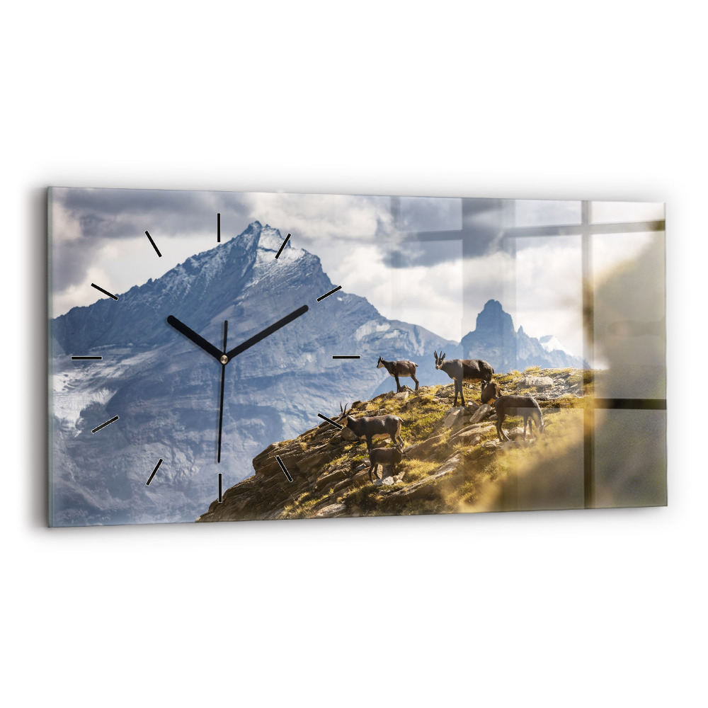 Vízszintes üvegóra 60x30 Kecske az Aosta-völgyben