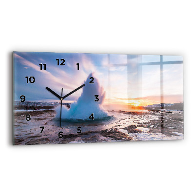 Négyszögletes üvegóra vízszintesen 60x30 Gejzír Izland szigetén