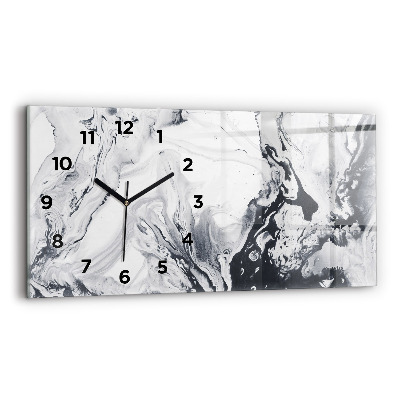 Négyszögletes üvegóra vízszintesen 60x30 Absztrakt tinta márvány