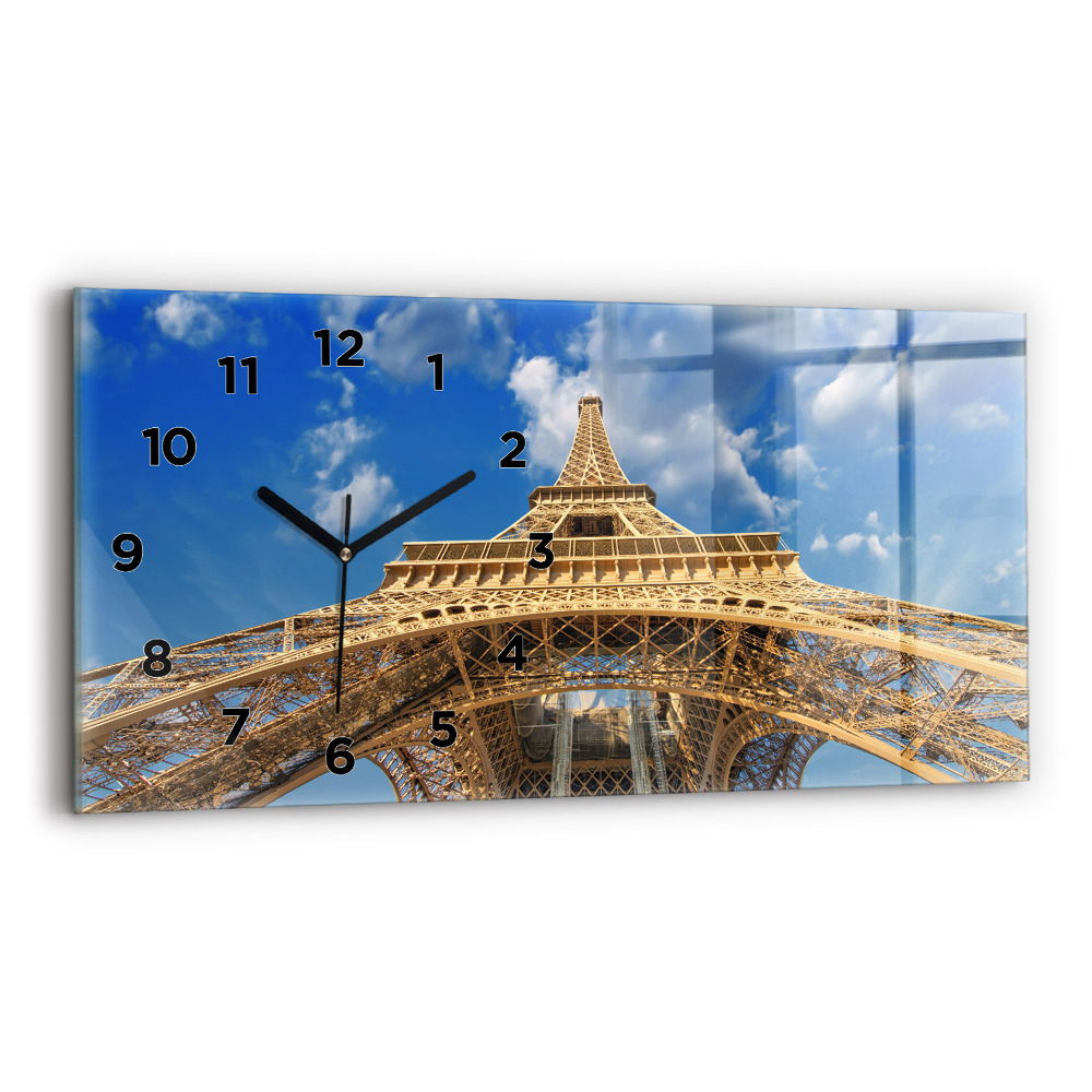 Négyszögletes üvegóra vízszintesen 60x30 Franciaország Eiffel-torony