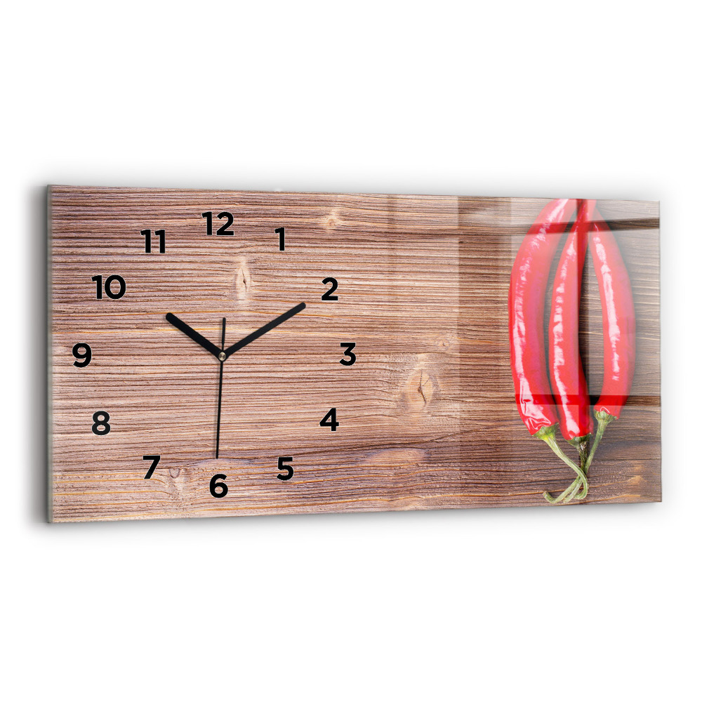 Négyszögletes üvegóra vízszintesen 60x30 Paprika