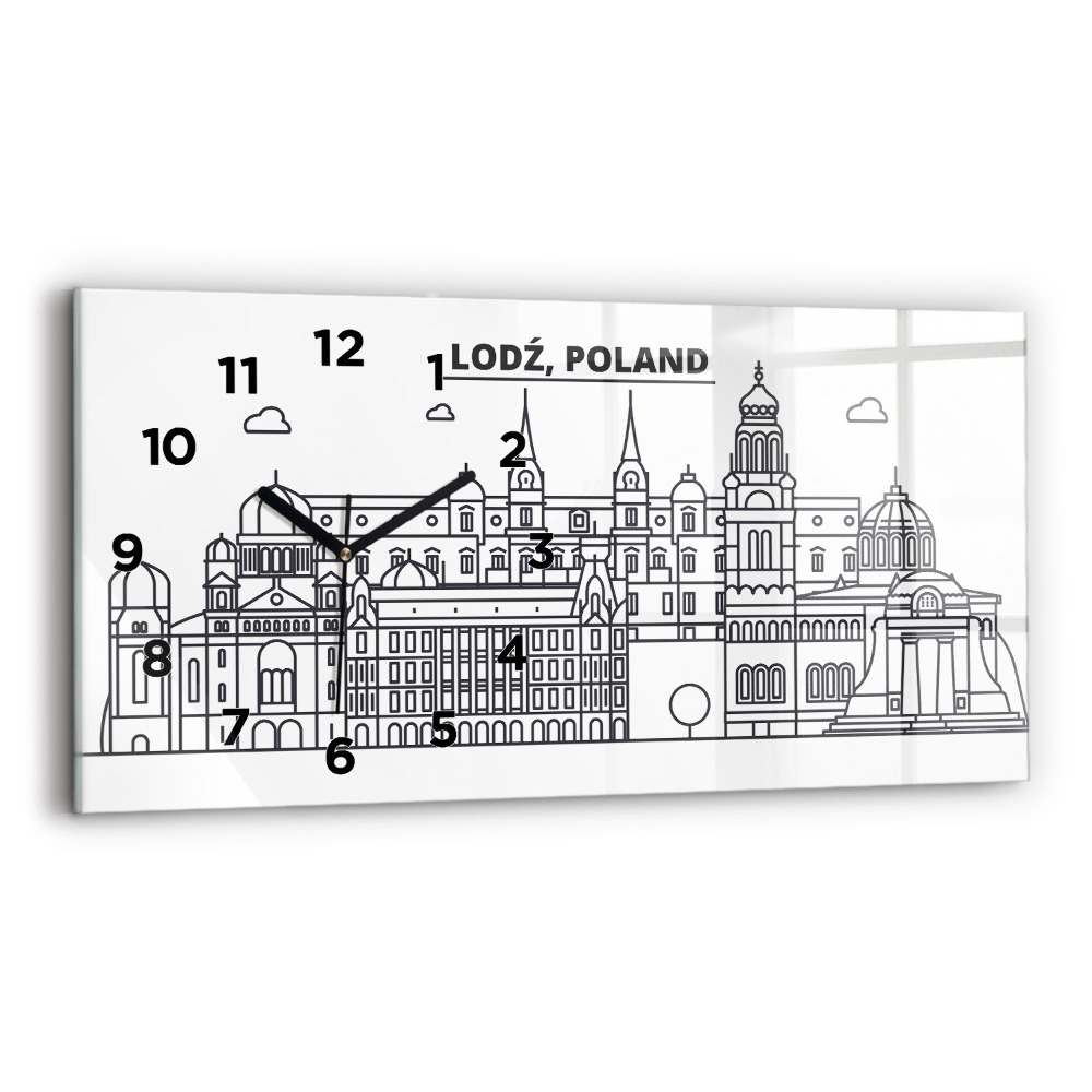 Üvegóra vízszintesen 60x30 Łódźi építészeti panoráma