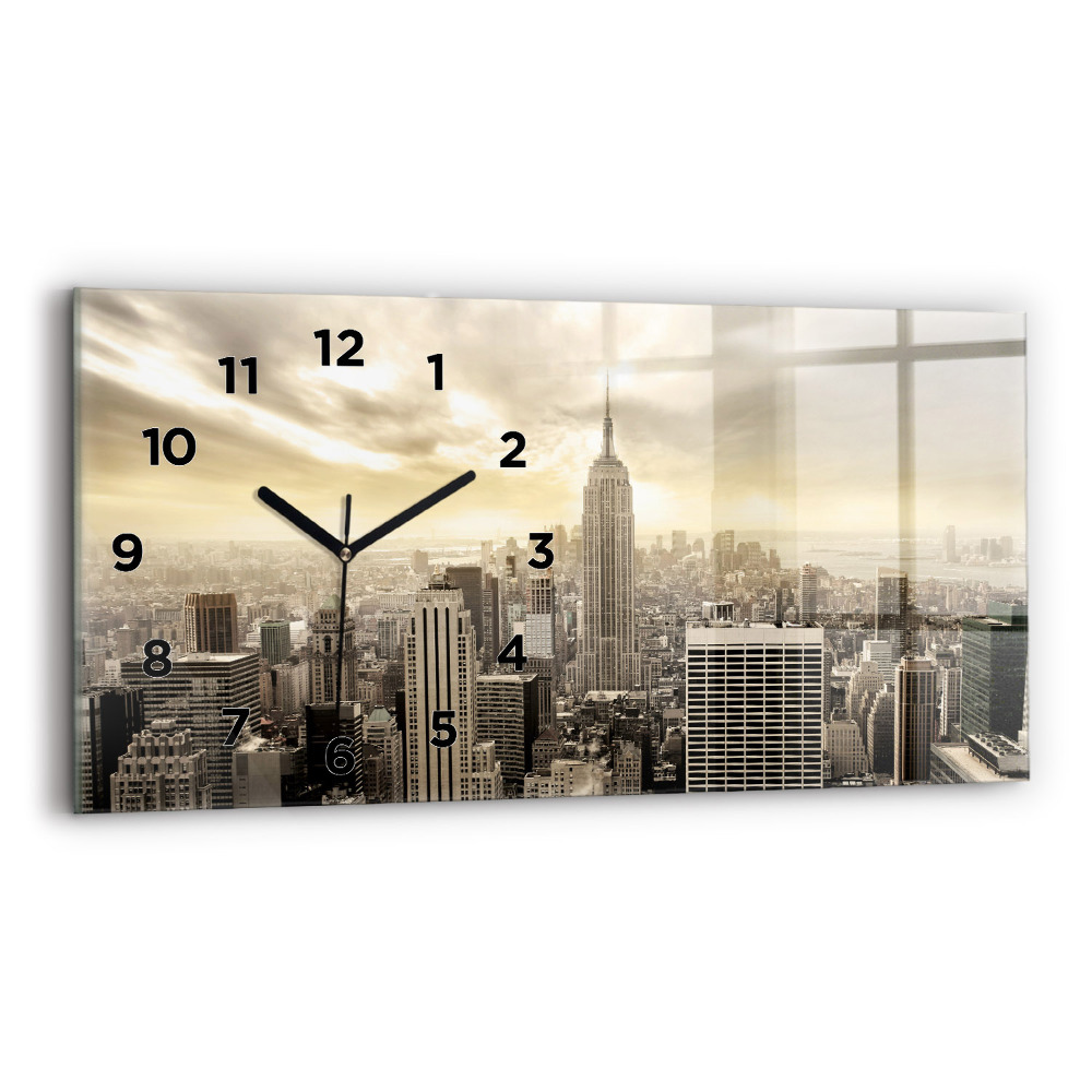 Vízszintes üvegóra 60x30 New York-i tornyok