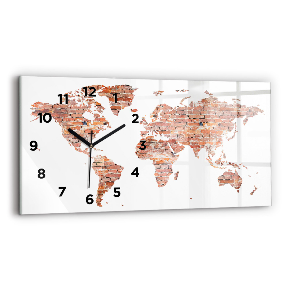 Vízszintes üvegóra 60x30 Régi tégla térkép