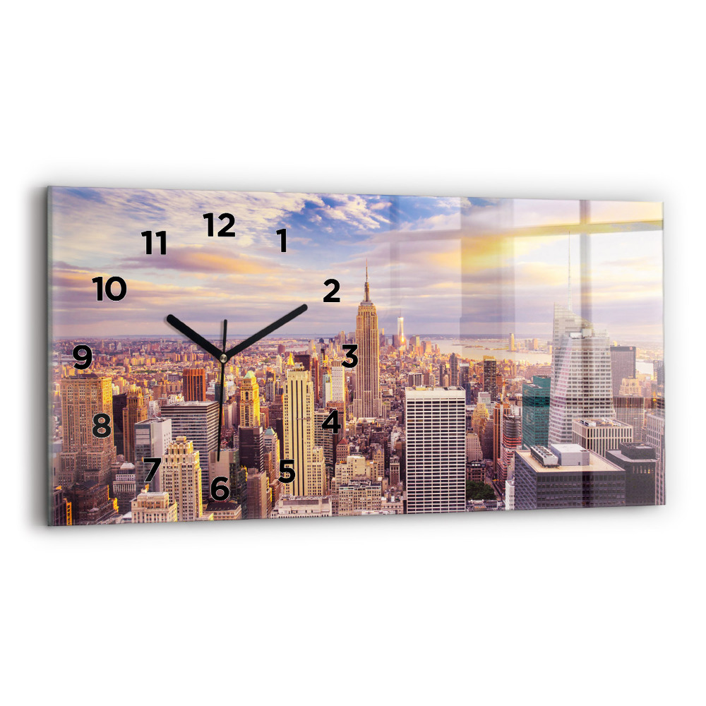 Vízszintes üvegóra 60x30 Naplemente New York