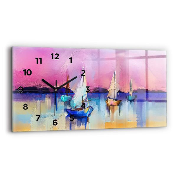 Vízszintes üvegóra 60x30 Tengeri táj