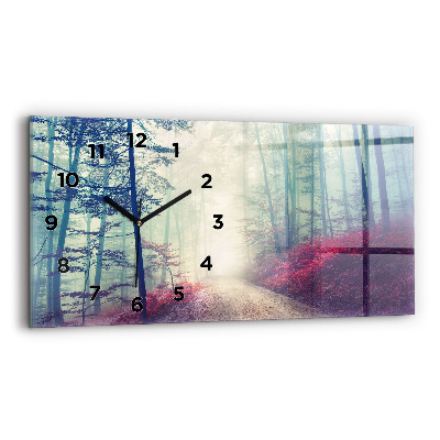 Vízszintes üvegóra 60x30 Őszi út Erdei köd