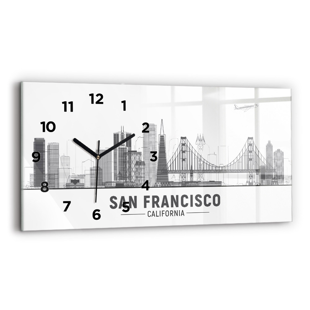 Vízszintes üvegóra 60x30 San Francisco látképe