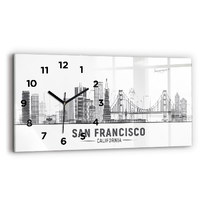 Vízszintes üvegóra 60x30 San Francisco látképe