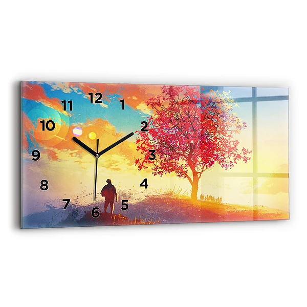 Vízszintes üvegóra 60x30 Őszi táj