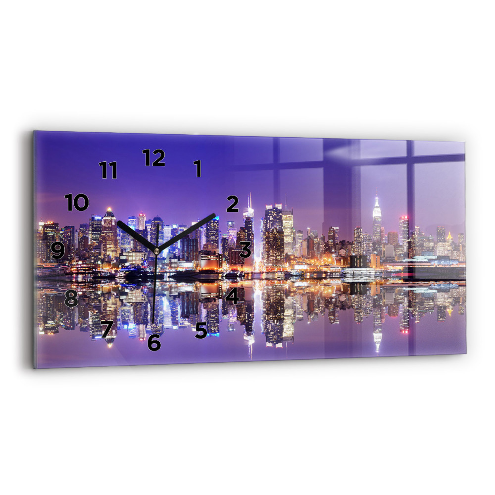 Vízszintes üvegóra 60x30 New York éjszaka