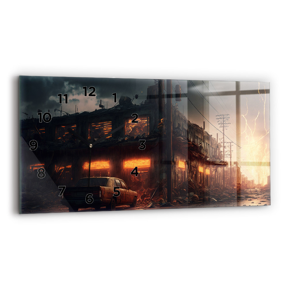 Vízszintes üvegóra 60x30 Apokaliptikus épület