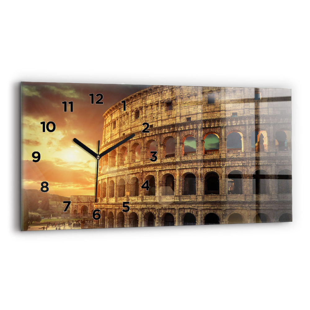 Négyszögletes üvegóra vízszintesen 60x30 Római Colosseum