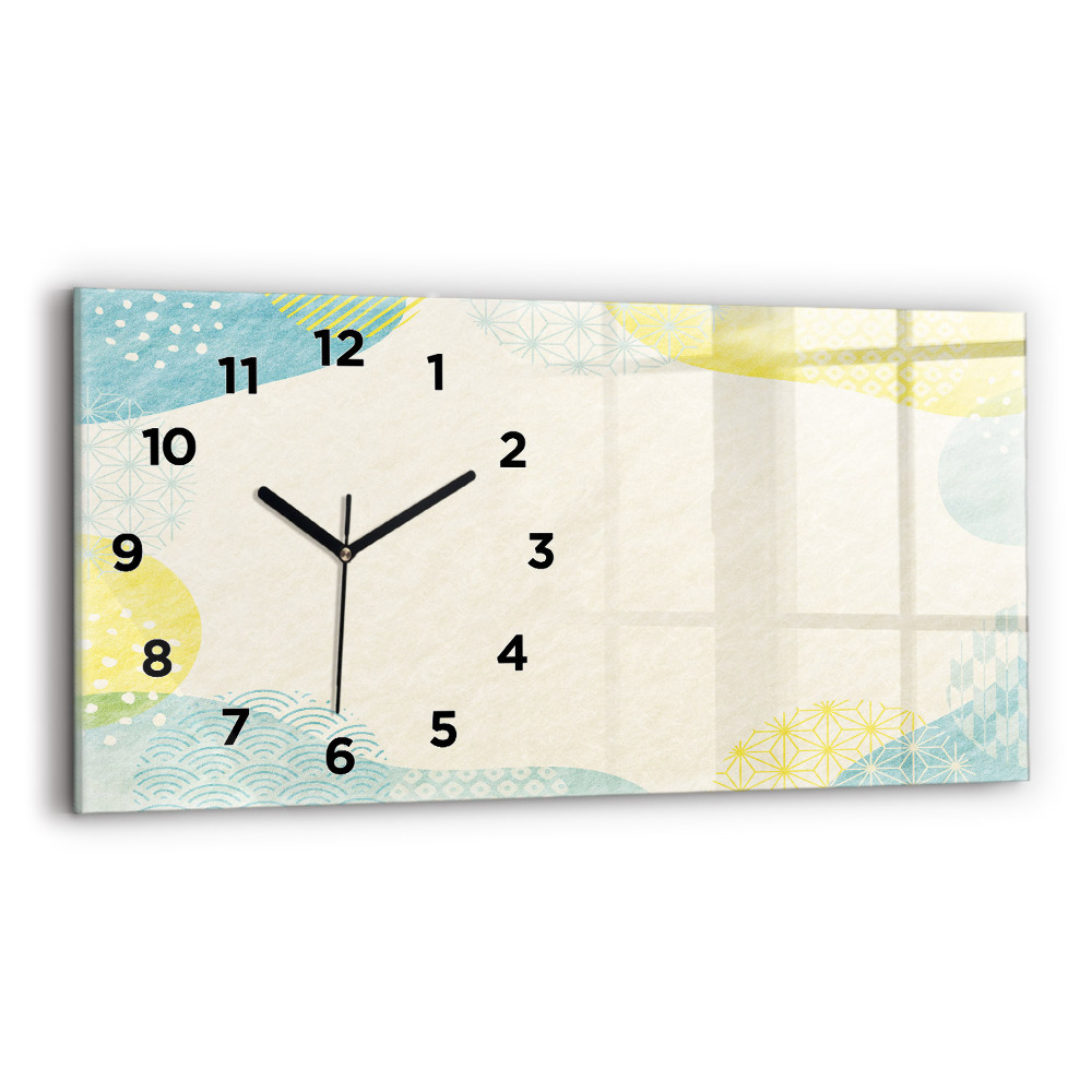 Négyszögletes üvegóra vízszintesen 60x30 Mintás keret