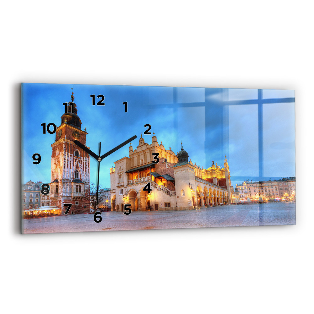 Vízszintes üvegóra 60x30 Krakkó fő piactere
