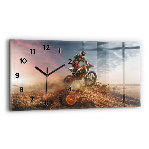 Vízszintes üvegóra 60x30 Férfi motorkerékpáron