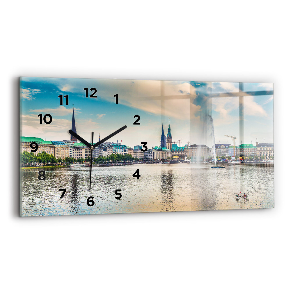 Vízszintes üvegóra 60x30 Binnenalster Hamburgban