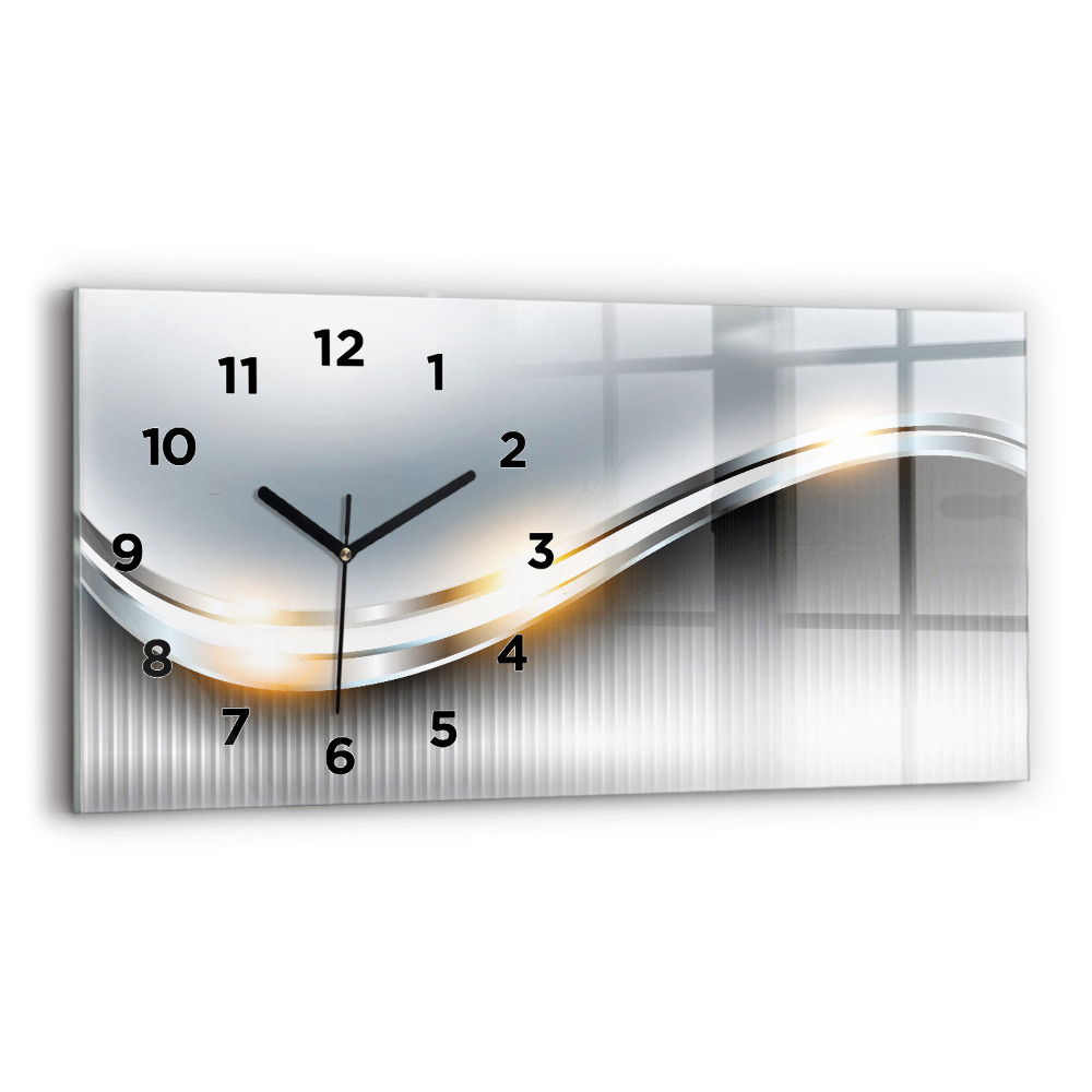 Négyszögletes üvegóra vízszintesen 60x30 Fémes absztrakció