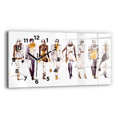 Négyszögletes üvegóra vízszintesen 60x30 Nő és férfi