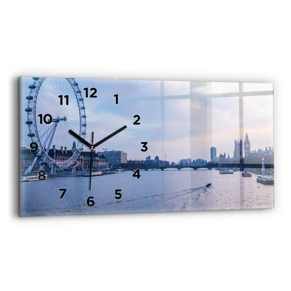 Négyszögletes üvegóra vízszintesen 60x30 London Eye panoráma