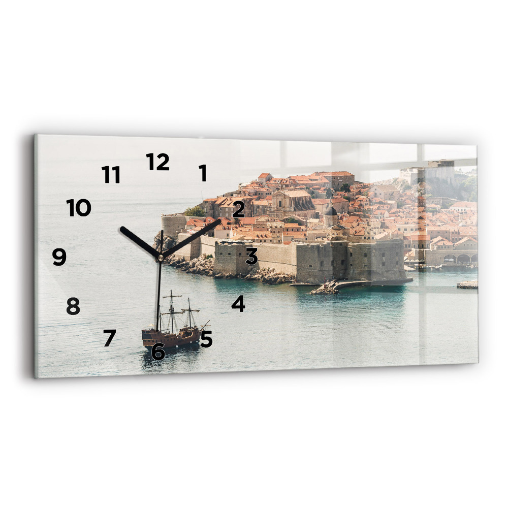 Üvegóra vízszintesen 60x30 Vitorlás hajó Dubrovnikban