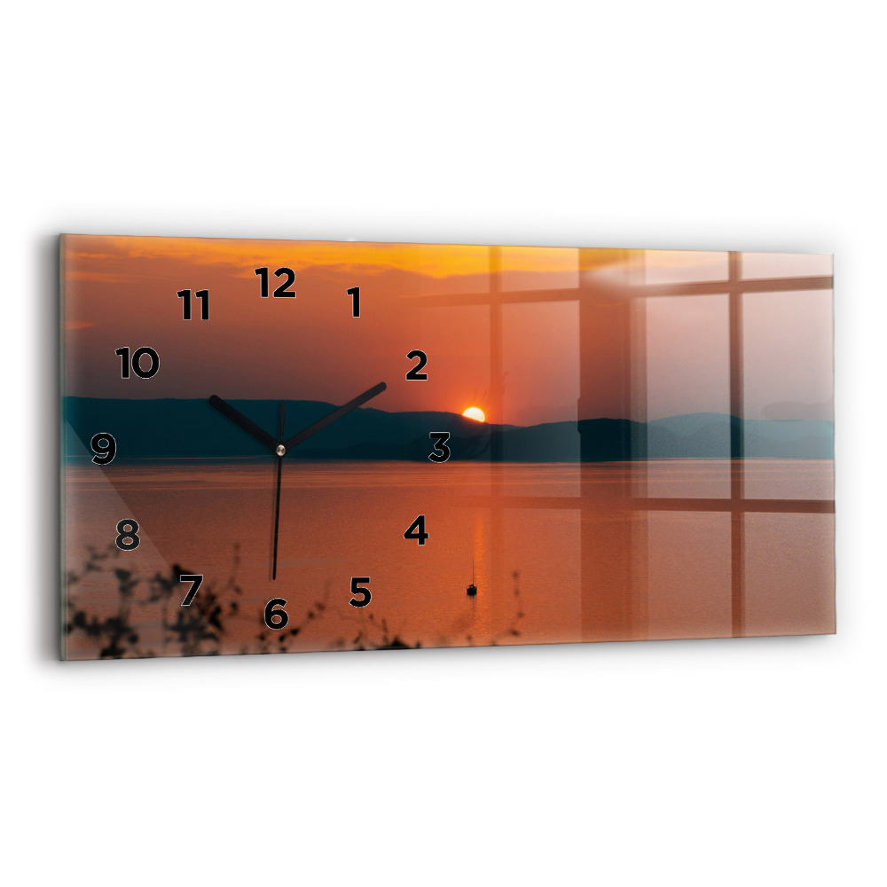 Vízszintes üvegóra 60x30 A Balaton este
